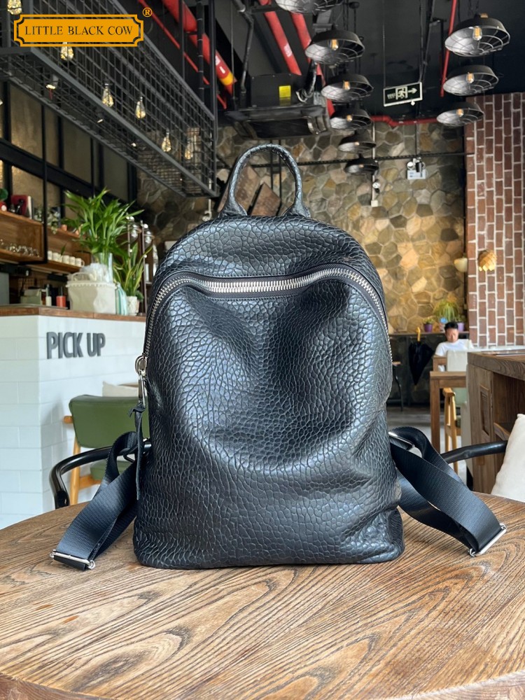 Leather Work Bag Men - Sac à dos décontracté en peau