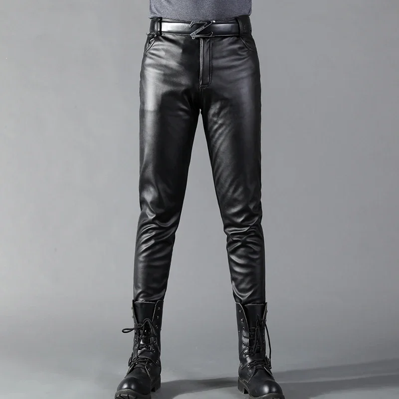 Leather Work Pants - Pantalon en cuir pour hommes, coupe
