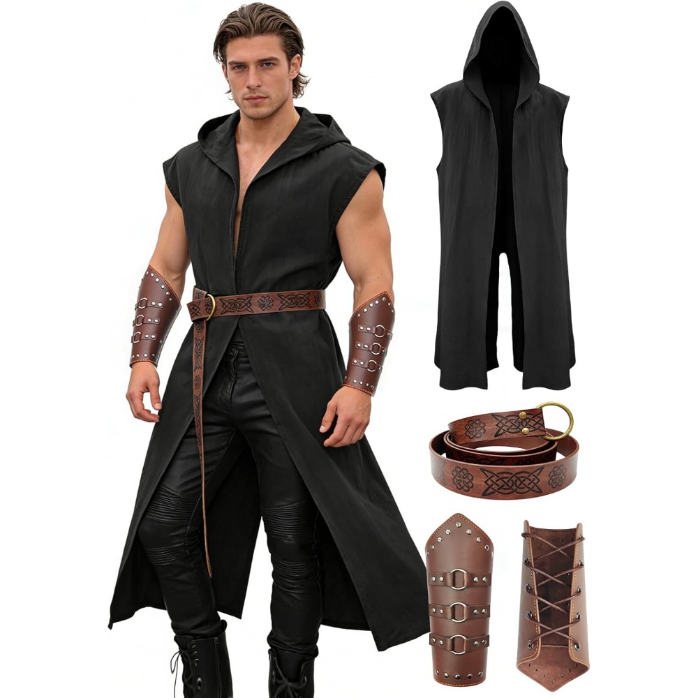 Leatherwork Belt - Ensemble de costumes Renaissance pour hommes