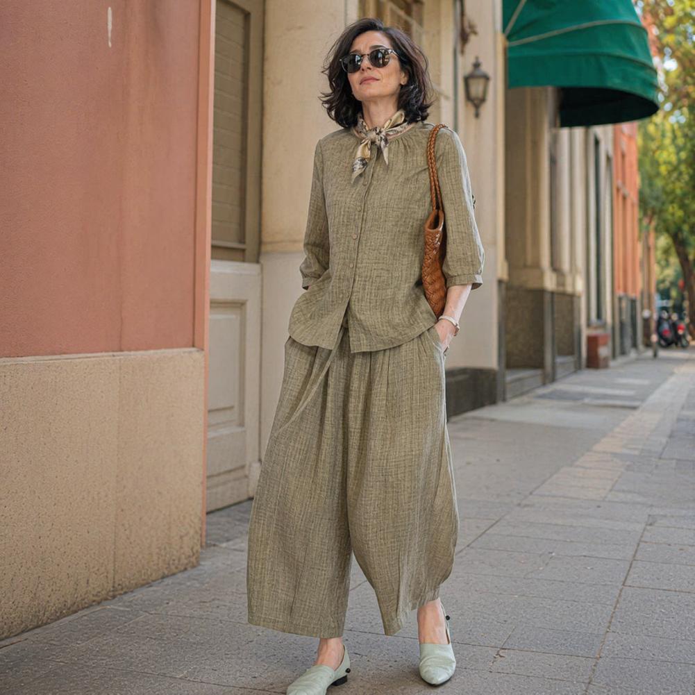 Leather Work Pants - Ensemble décontracté grande taille pour femme