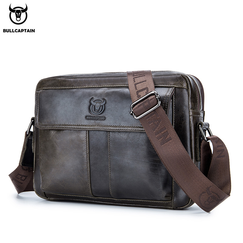 Leather Work Bag Men - BULLCAPTAIN sac à bandoulière en cuir