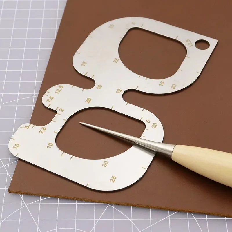 Leatherwork Templates - Règle de positionnement R en acier