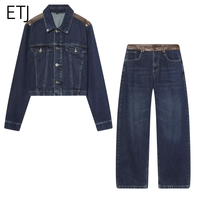 Leather Work Pants - Ensemble veste en jean et pantalon