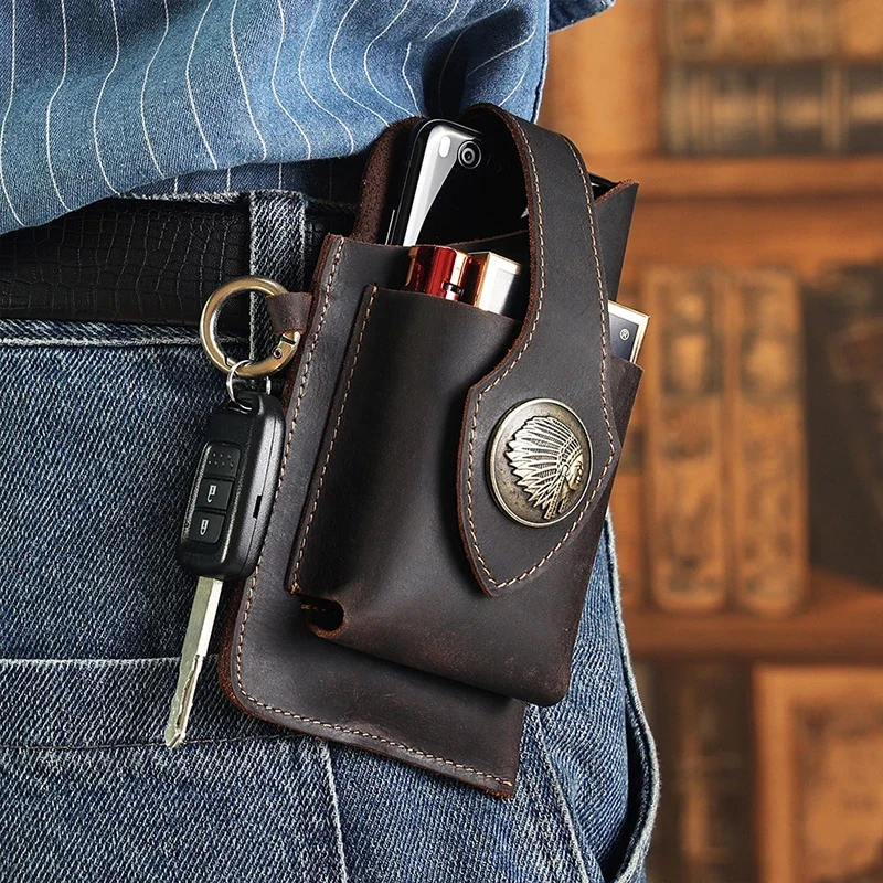 Leatherwork Belt - Sac banane en cuir véritable pour