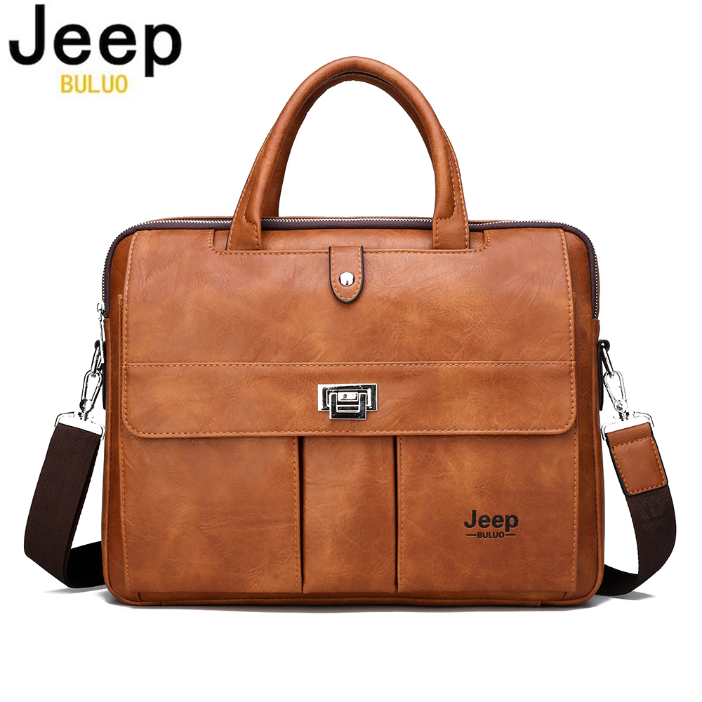 Leather Work Bag Men - Sacoche en cuir pour homme Jeep