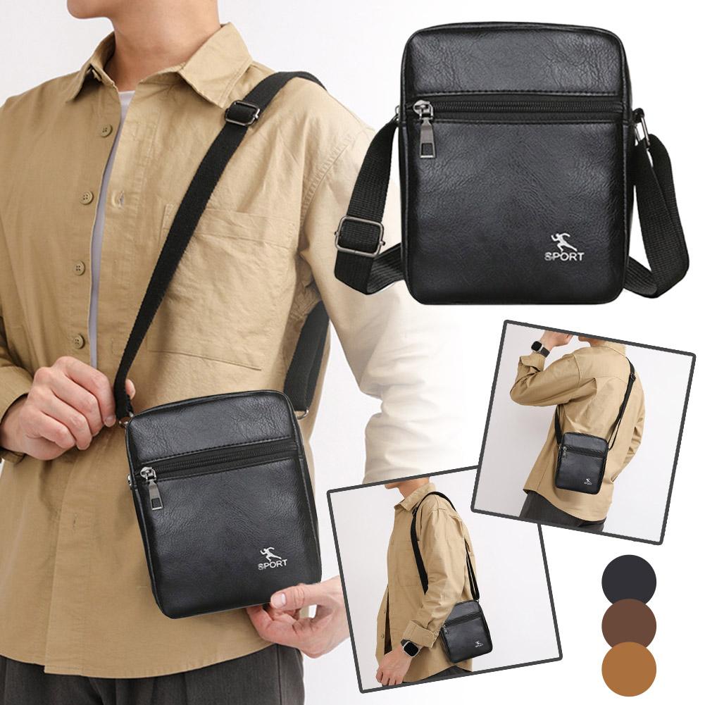 Leather Work Bag Men - Sac messager à bandoulière en cuir