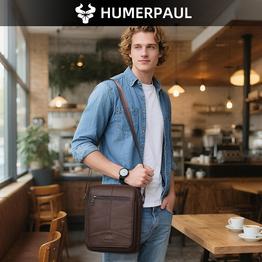 HUMERPAUL Sac à bandoulière en - Leather Work Bag Men avis et prix