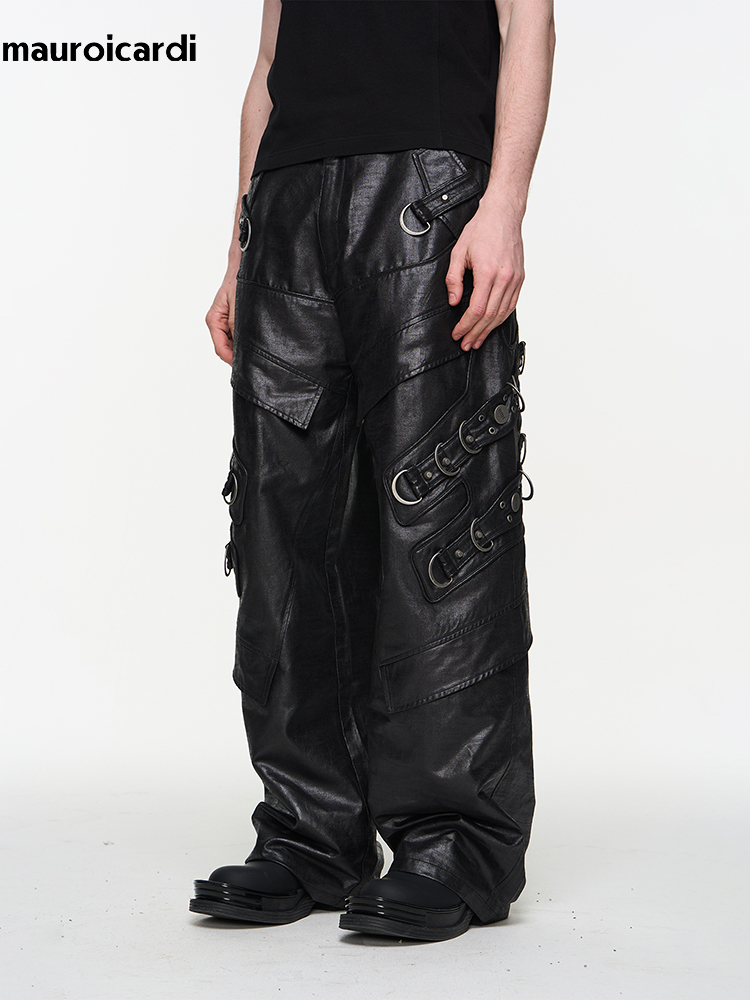 Mauroicardi printemps automne  - Leather Work Pants avis et prix