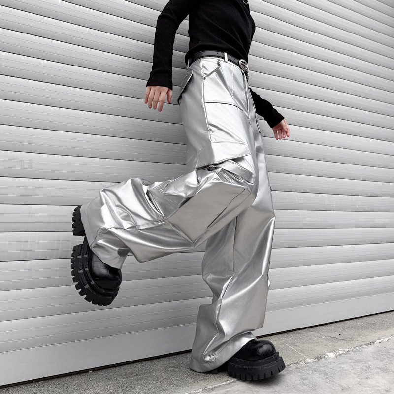 Pantalon en cuir argenté pour  - Leather Work Pants avis et prix