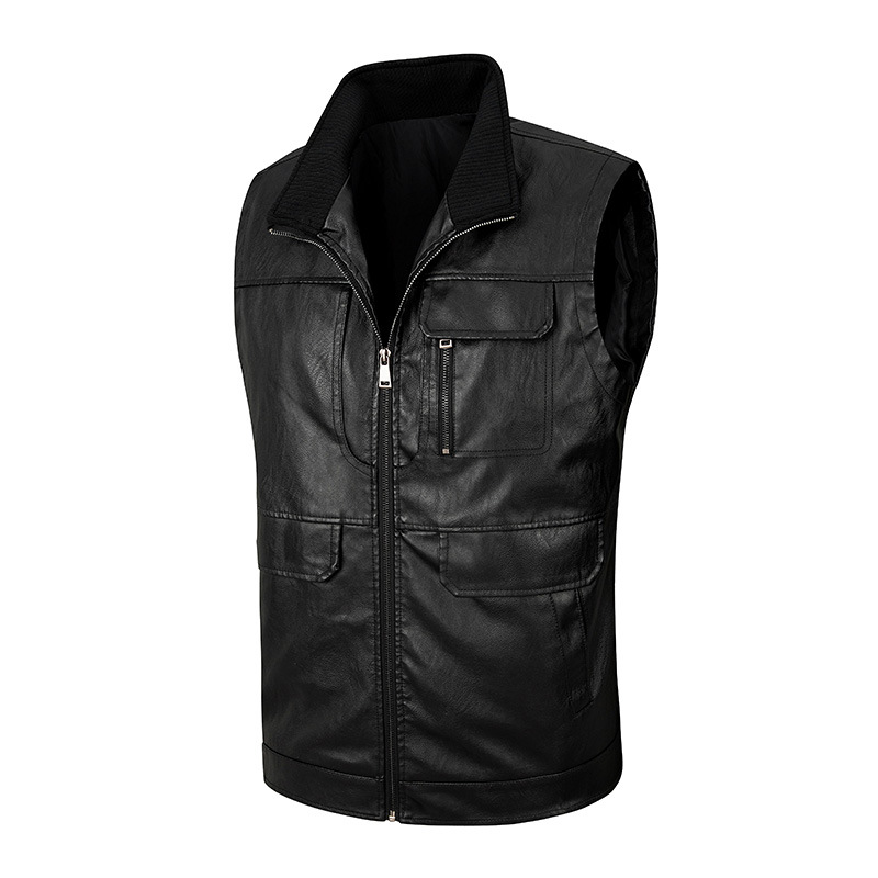 Gilet en cuir pour homme, gile - Leather Work Vest For Men avis et prix