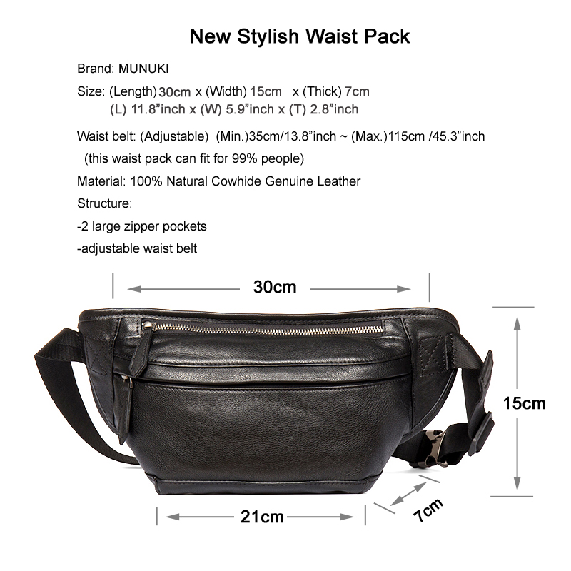 Nouveau sac banane homme en cu - Leatherwork Belt avis et prix
