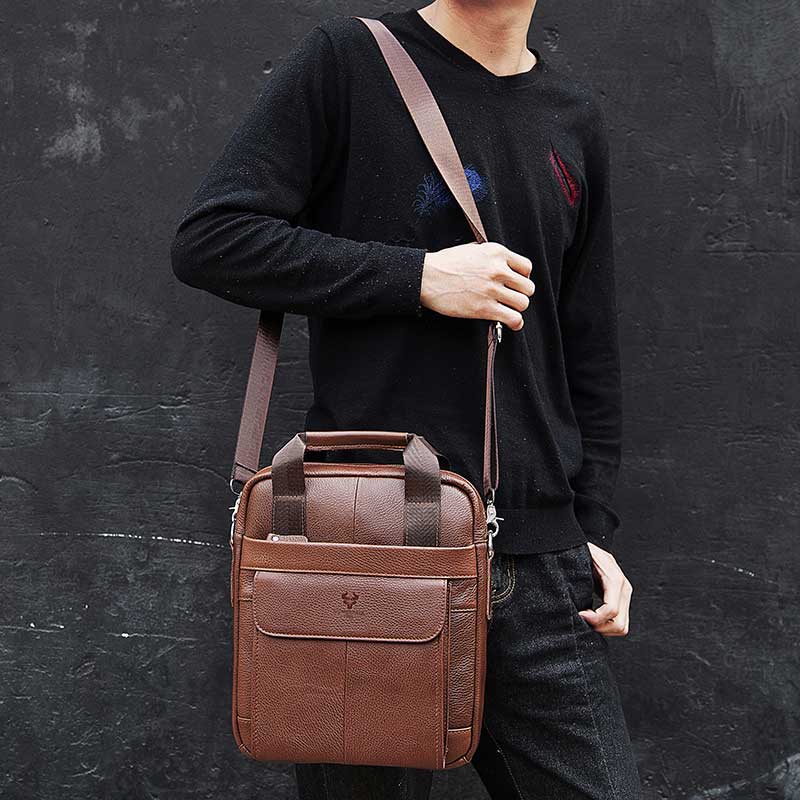 Sacs en cuir véritable durable - Leather Work Bag Men avis et prix